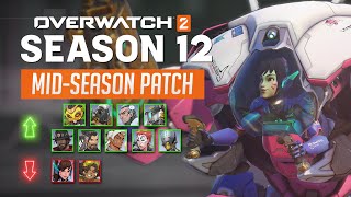 DVA &amp; ARMOR Nerfs! | Overwatch 2 - EVERY HERO CHANGE for Mid-Season 12