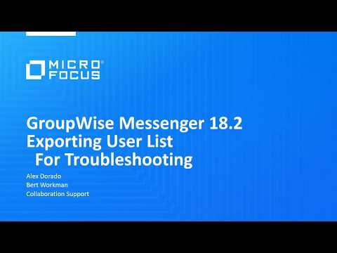 GroupWise Messenger User Export