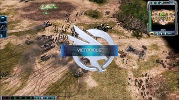 GDI vs Brutal Scrin Skirmish | Barstow Badlands | Command & Conquer 3: Tiberium Wars Gameplay