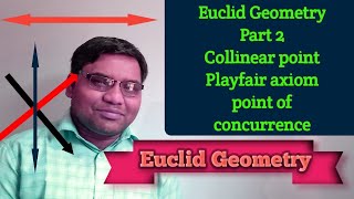 Euclids Geometry | Point of concurrence | Class 9| Playfair axiom| Concurrent line| Colinear pont