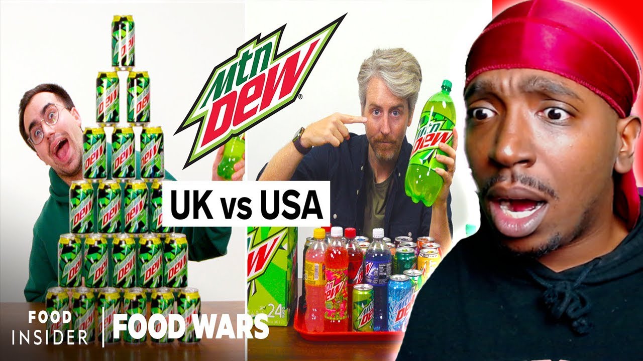 Реакция геймера на сравнение американского и британского Mountain Dew | Food Wars