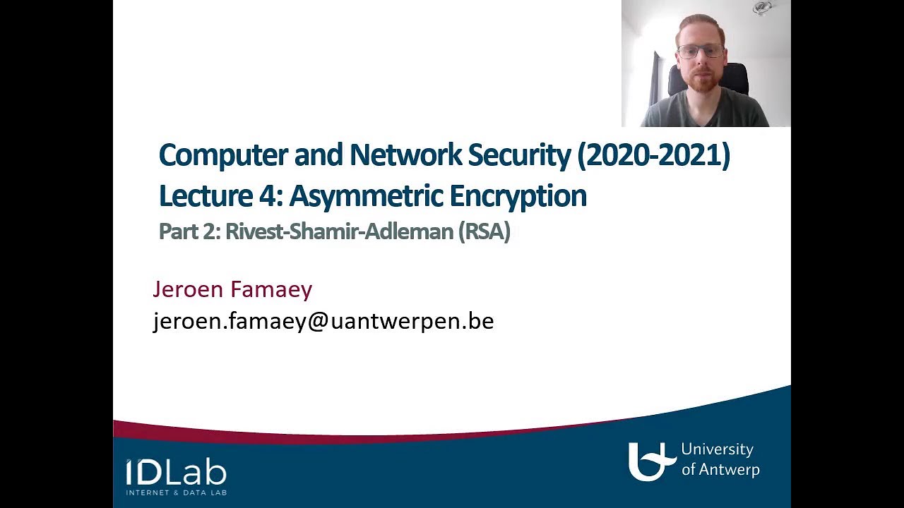 Security - 2000WETCNS - 2020-2021 | Week 4 - Part 2 (RSA)