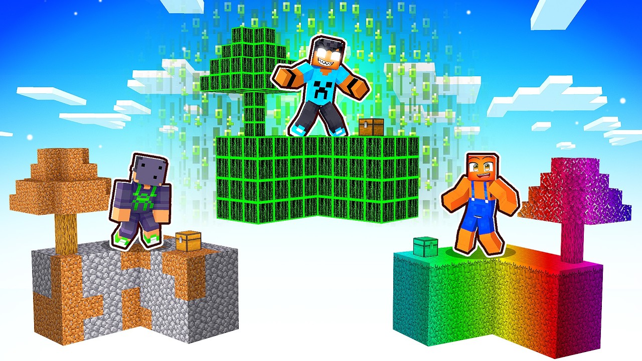 Ilha de POBRE vs Ilha de HACKER vs Ilha de AVARITIA no Minecraft!