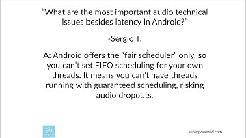 Latency data and Low latency Android audio considerations? Fair Scheduling.