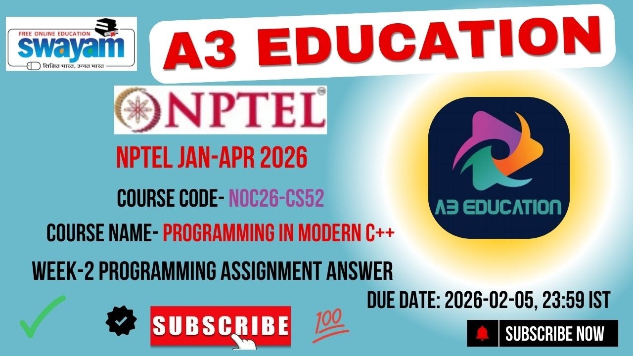 NPTEL Programming in Modern C++ Week 2 Programming Assignment Answers | noc26-cs52