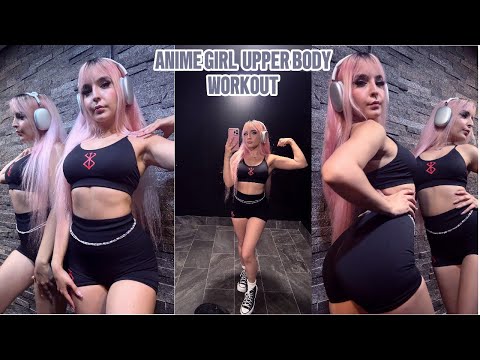 anime girl upper body gym day | back, biceps, triceps