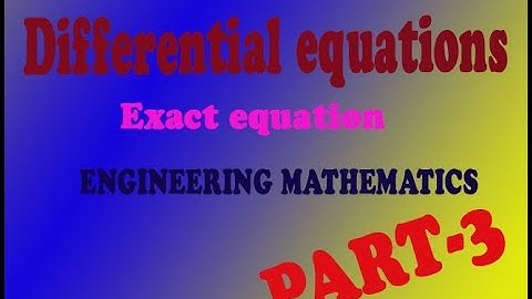 VTU Engineering Maths 1 exact differential  equation example interesting example (PART-3)