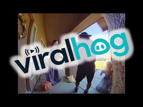 Delivery Man Startled by Halloween Decoration ViralHog