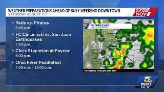 Cincinnati prepares for major events weekend, along with storms