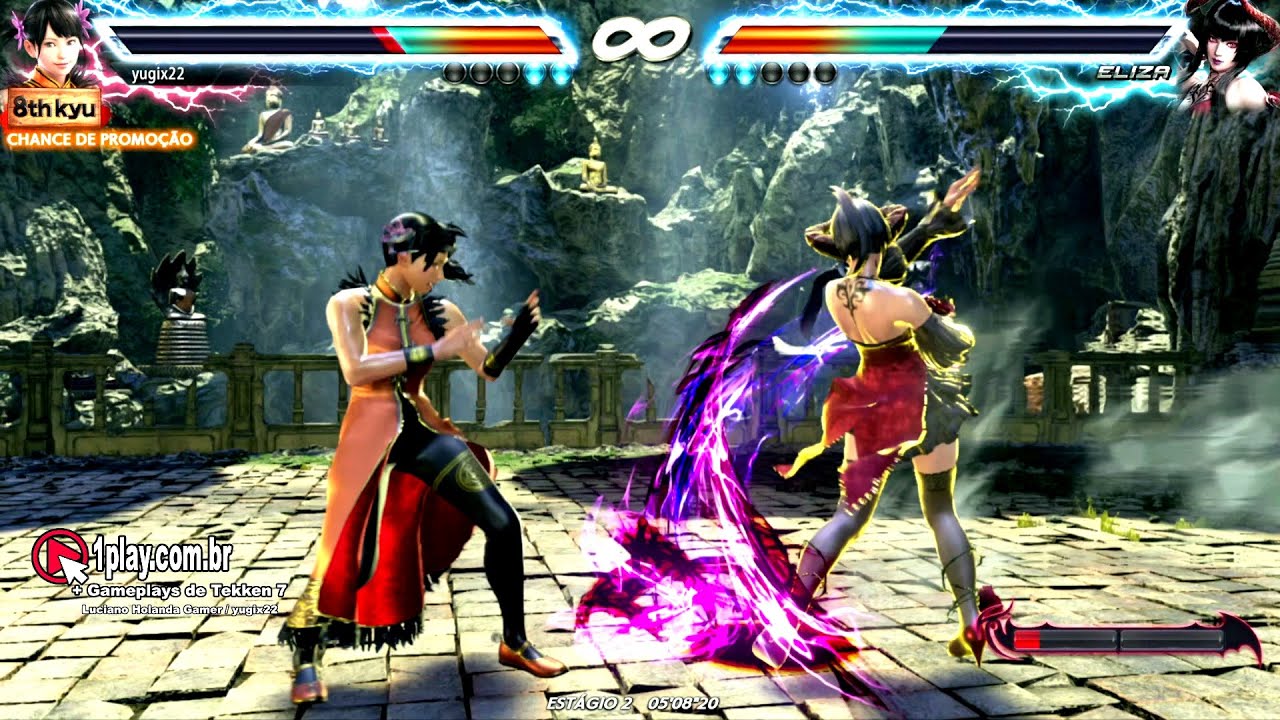 Tekken 7! Ling Xiaoyu (Chinese Martial Arts) vs. Eliza (Sexy Vampire) Cave of Enlightenment Stage!