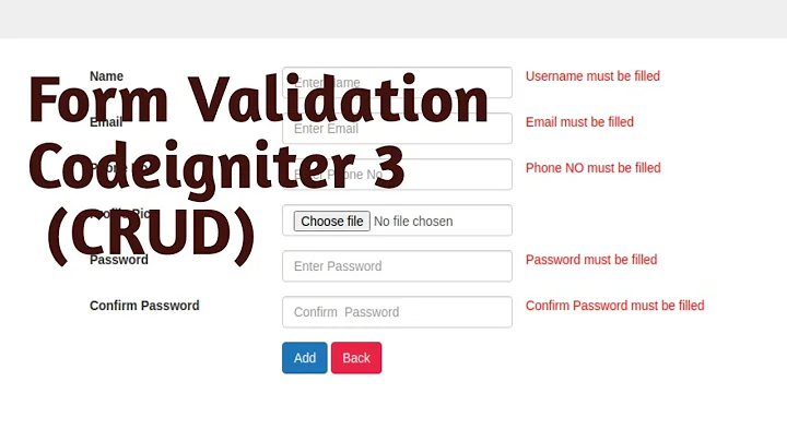 Form validation in Codeigniter Part #14 | CRUD | Codeigniter 3 Tutorial in Hindi