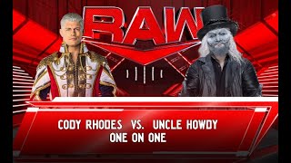 Uncle Howdy vs Cody Rhodes, Raw WWE 2K24 (Sinister Mesh)