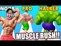 NOOB VS PRO VS HACKER en Muscle Rush | Juegos Luky