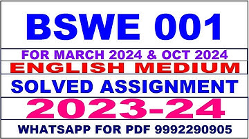 bswe 001 solved assignment 2023-24 | bswe 1 solved assignment in english 2024 | bswe 1 2024