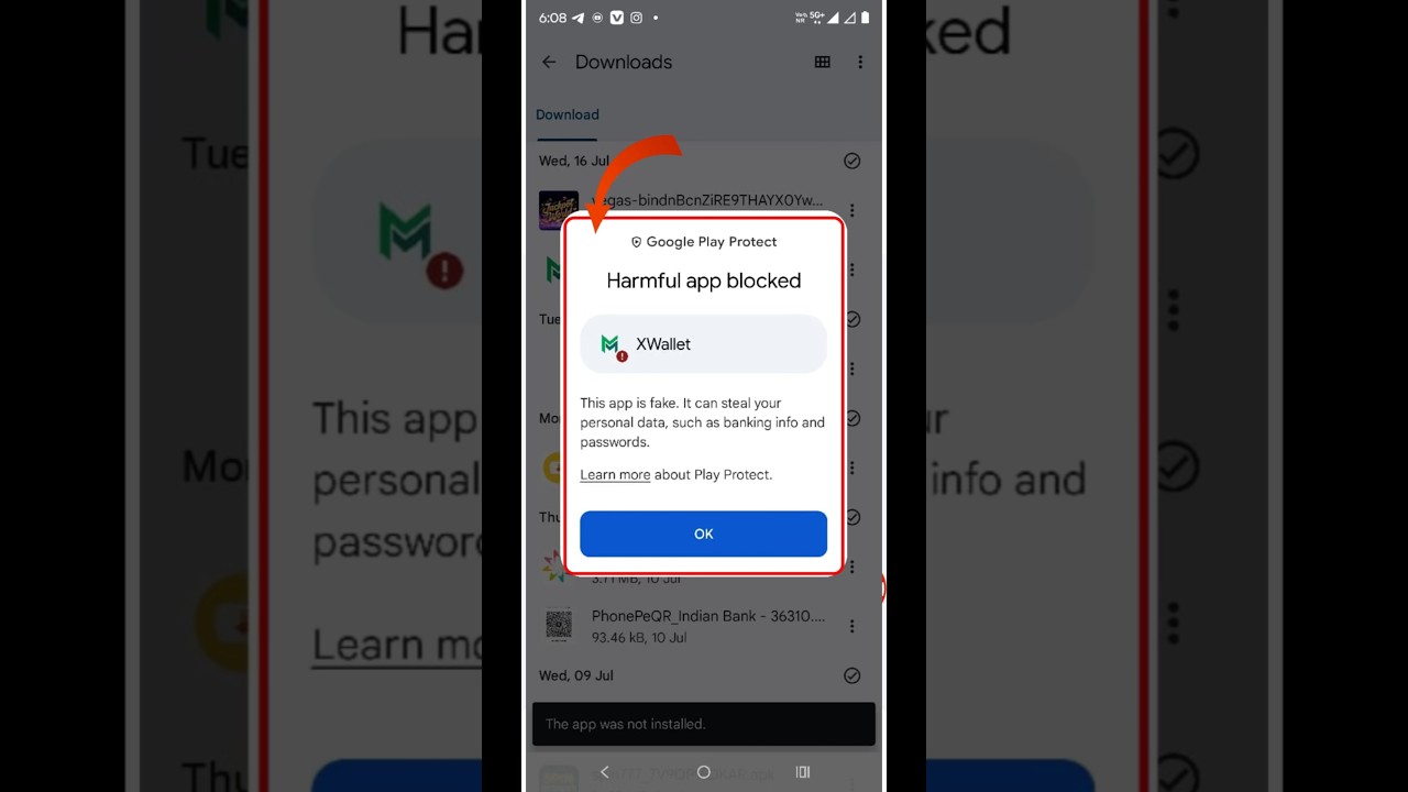 xwallet app not install//Harmful app blocked 