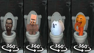 Skibidi Toilet Vs Minecraft Villager Vs Skibidi Dog Toilet 21 Vs Annoying Orange Toilet 360º Vr
