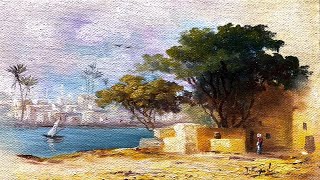Yasser Fayad Oil Painting Landscape From Egypt Step By Step Just By 4 Colors 03