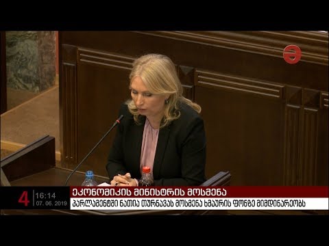 პარლამენტში ნათია თურნავას მოსმენა ხმაურის ფონზე მიმდინარეობს