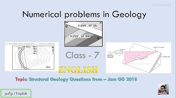 Numerical problems in Geology - Class 7 - Structural Geology Questions from – Jam GG 2018, English