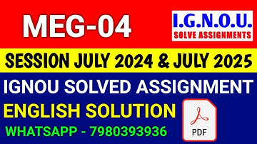 MEG 04 solved assignment 2024-25 | MEG 04 solved assignment 2025 | Ignou MEG 04 in English