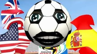 funvideotv World Cup 2010 waving'flags & singing soccerball 3D Animated Clip