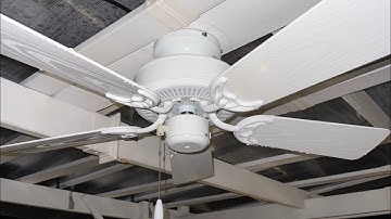 HINKLEY REGENCY 36 inch Outdoor Cabana ceiling fan. Testing on all three speeds.