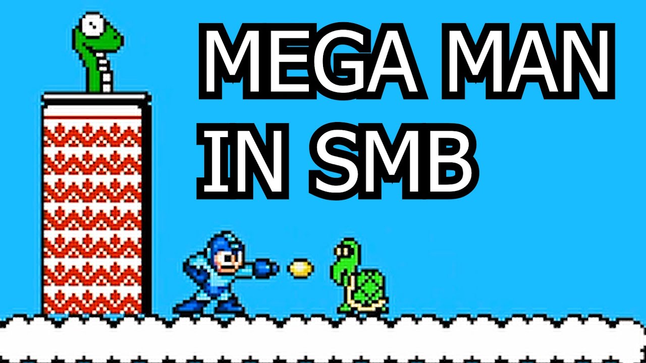 smb Mega Man in Super Mario Bros (SMB 2 Style) World 8 Gameplay