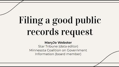 Filing a good public records request
