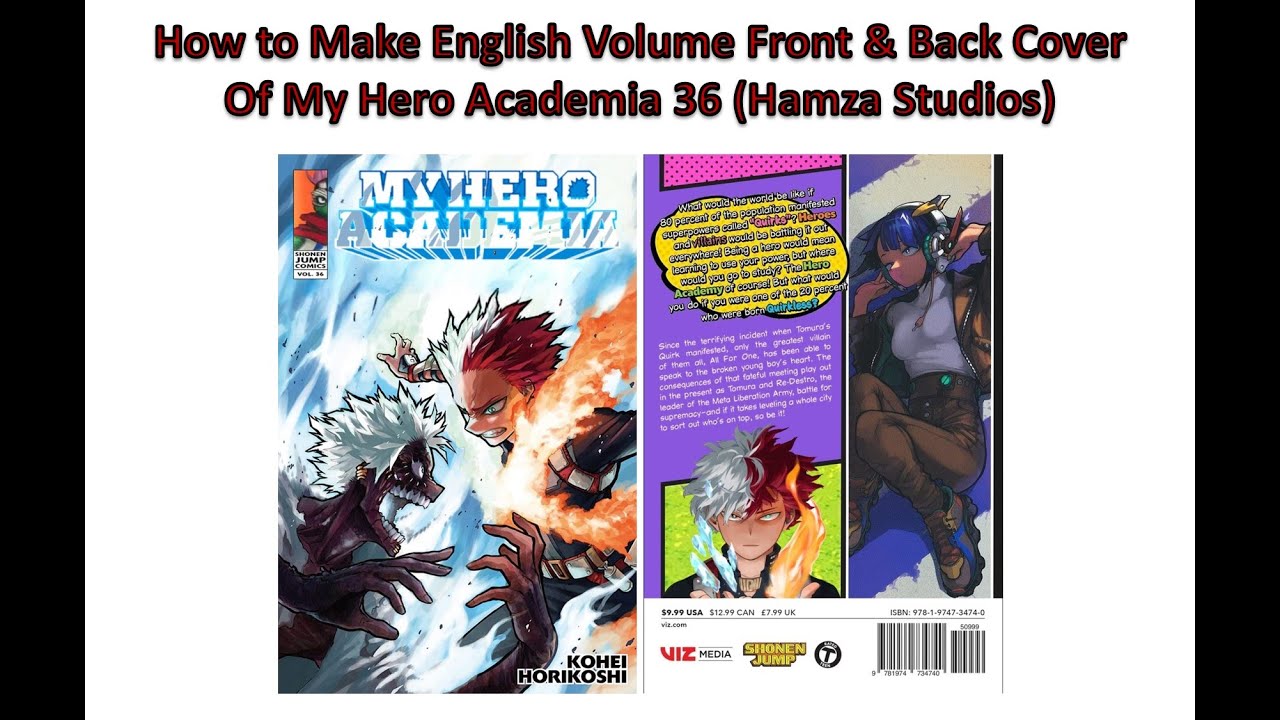 How To Make English Volume Front & Back Cover Of My Hero Academia 36 (Hamza  Studios) - Youtube