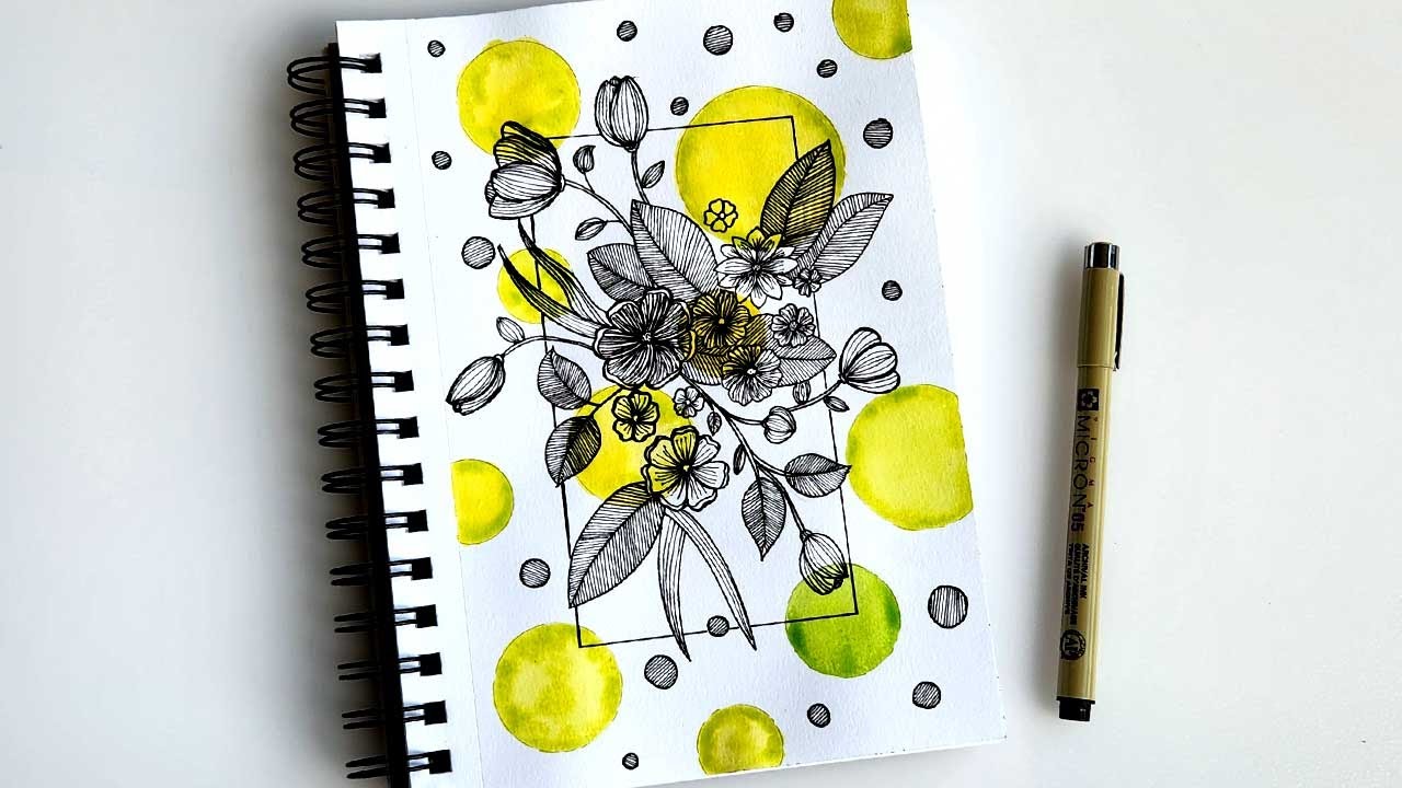 Easy Watercolor Doodle Flowers Floral Doodles for Beginners YouTube