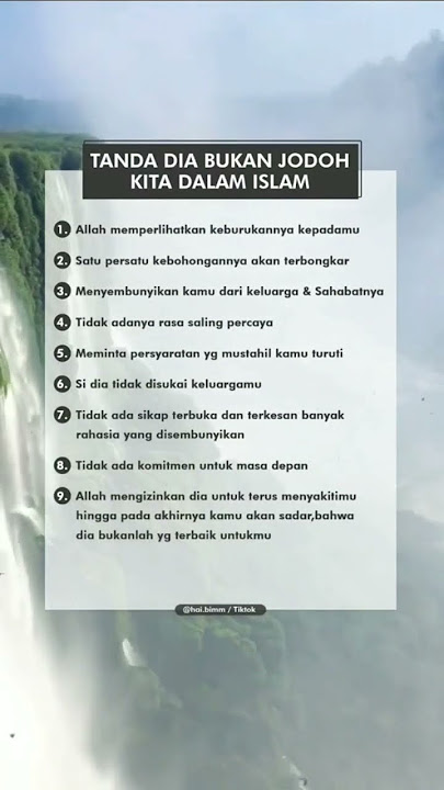 tanda dia bukan jodoh kita dalam Islam