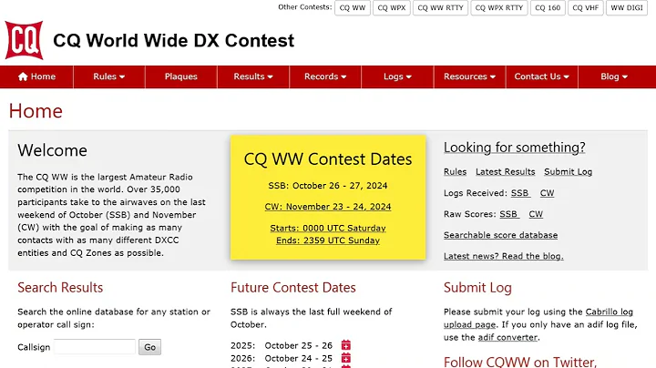 CQ WorldWide DX contest in SSB am Wochenende 26-27.10.2024