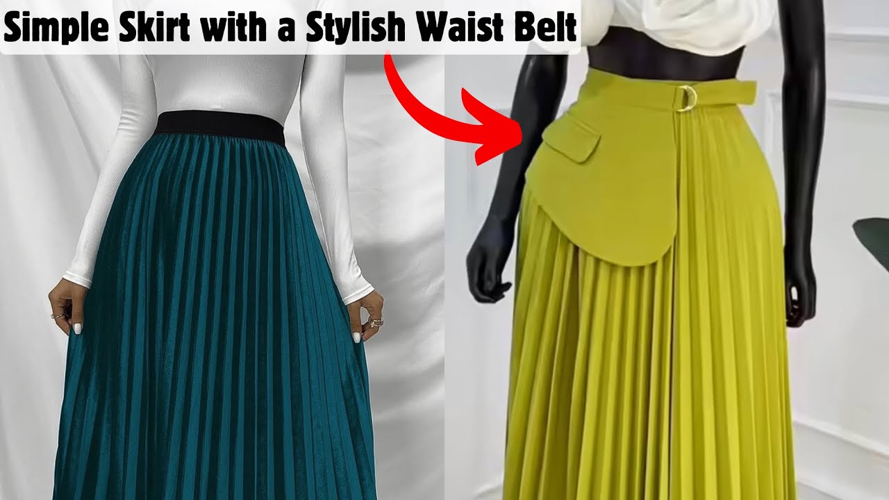 How to Cut and Sew a Simple Skirt with a Detachable Stylish Belt