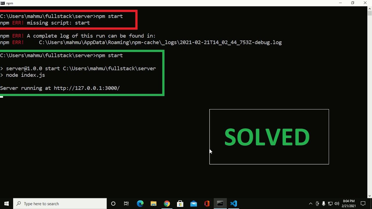 How to fix start script error when running npm start command | npm start error in express server - YouTube How To Fix Start Script Error When Running Npm Start Command | Npm Start Error In Express Server - Youtube