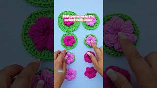 Fun Double and Single Crochet Stitch Puff Flowers Round Motifs Stitches #crochet