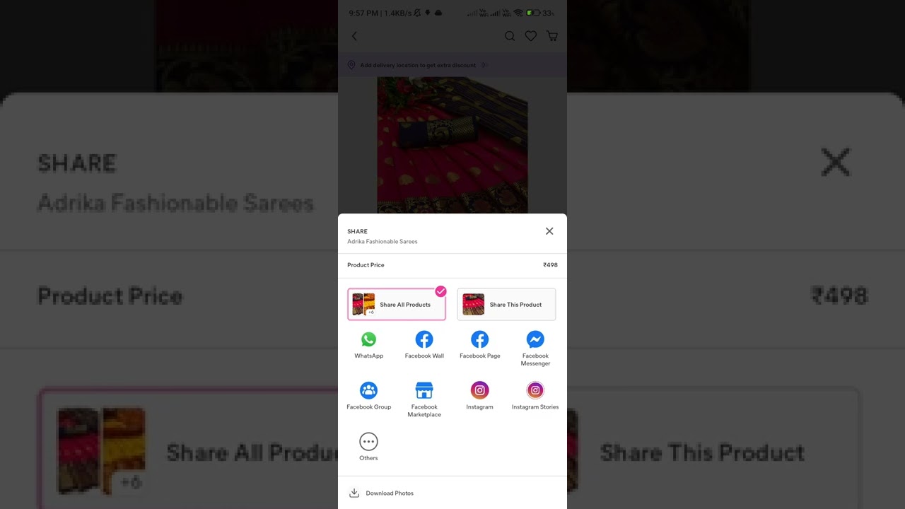 how to copy product link from meesho 