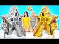 私たちは素晴らしい人形の家を作ります金対銀チャレンジ | 面白い瞬間 Super Hyper DO