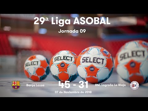 LIGA ASOBAL J09: Barça Lassa - BM. Logroño La Rioja 45-31