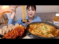 파송송 열라면에 아삭아삭 배추김치 얇은피김치만두 먹방 Korean Spicy Ramyeon (instant noodles, Ramen) Kimchi Dumplings Mukbang