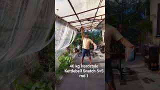 40 kg Hardstyle Kettlebell Snatch 5+5 rnd 1 #snatch #hardstylekettlebellsnatch #strongfirst