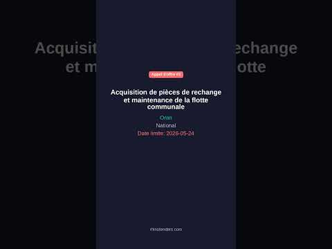 Appels d'offres Algérie — 26/04/2026 #shorts #algerie #tendersalgerie