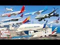 GTA V: Every Airbus Airplanes Emergency Landing Stunning Compilation (60FPS)