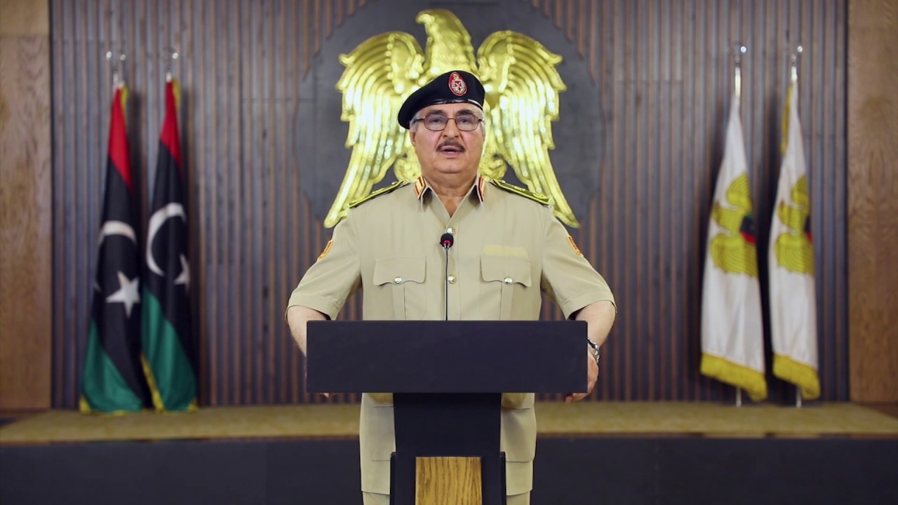 كلمة القائد العام المشير خليفة حفتر إلى أفراد الوحدات العسكرية المرابطين في محاور العاصمة