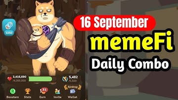 memeFi Daily Combo 16 September | memeFi Secret Code Today 16 September
