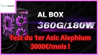 Test Goldshell AL BOX ALEPHIUM 360G 180W ! 3000€/mois !