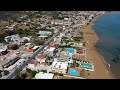 Aerial Cretan Video on Agia Marina Chania Crete sandy beach