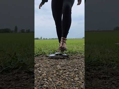 Model car crush with heels part 3 #crushexperiment #asmrcrush #highheels #modelcarcrush #asmrcrunch