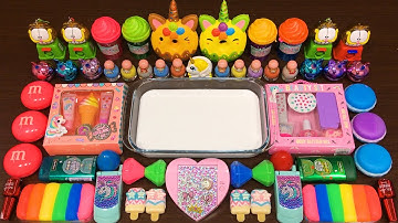 RAINBOW UNICORN SLIME!! Mixing Random Things into GLOSSY Slime!! Satisfying Video