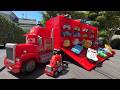 Disney Cars Tomica & Mack Trailer Truck: Let's play and store them!