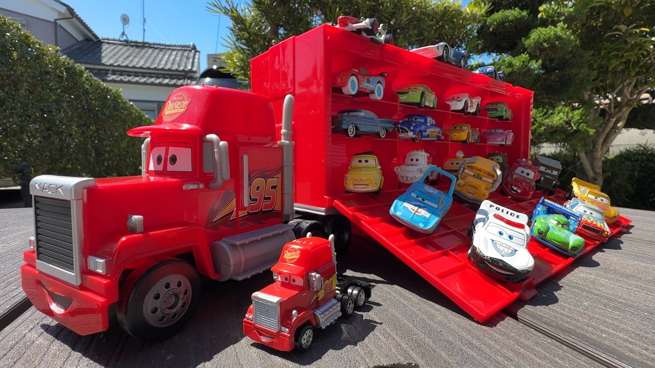 Disney Cars Tomica & Mack Trailer Truck: Let's play and store them!